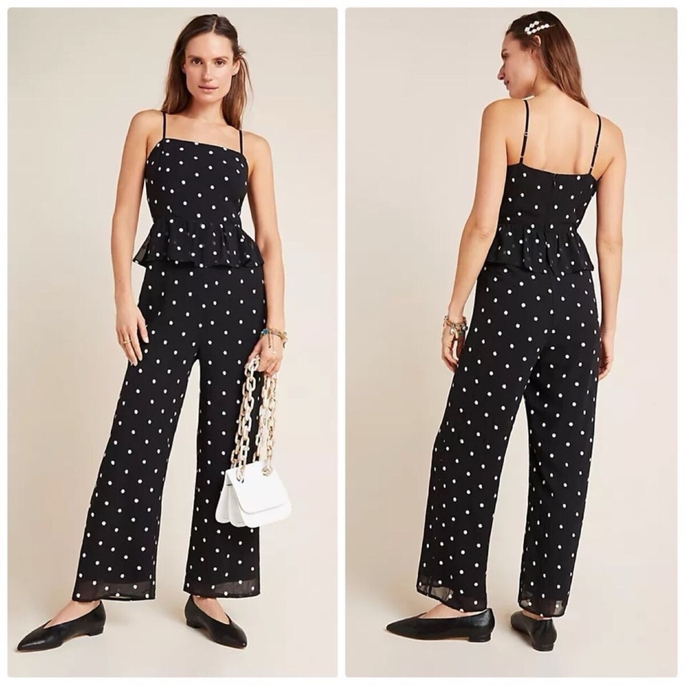 Anthropologie “Rosie” Peplum Jumpsuit Size Small